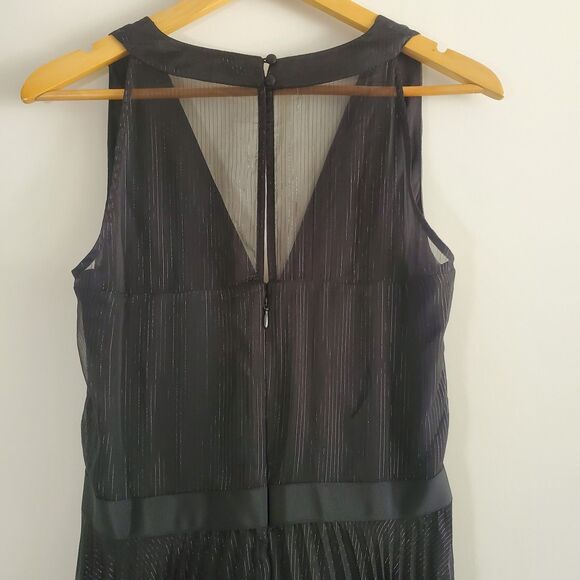 **NOT FOR SALE** Market Dress 10 Black Pleated Midi Lurex Sheer Coquette Fairy - Picture 8 of 15